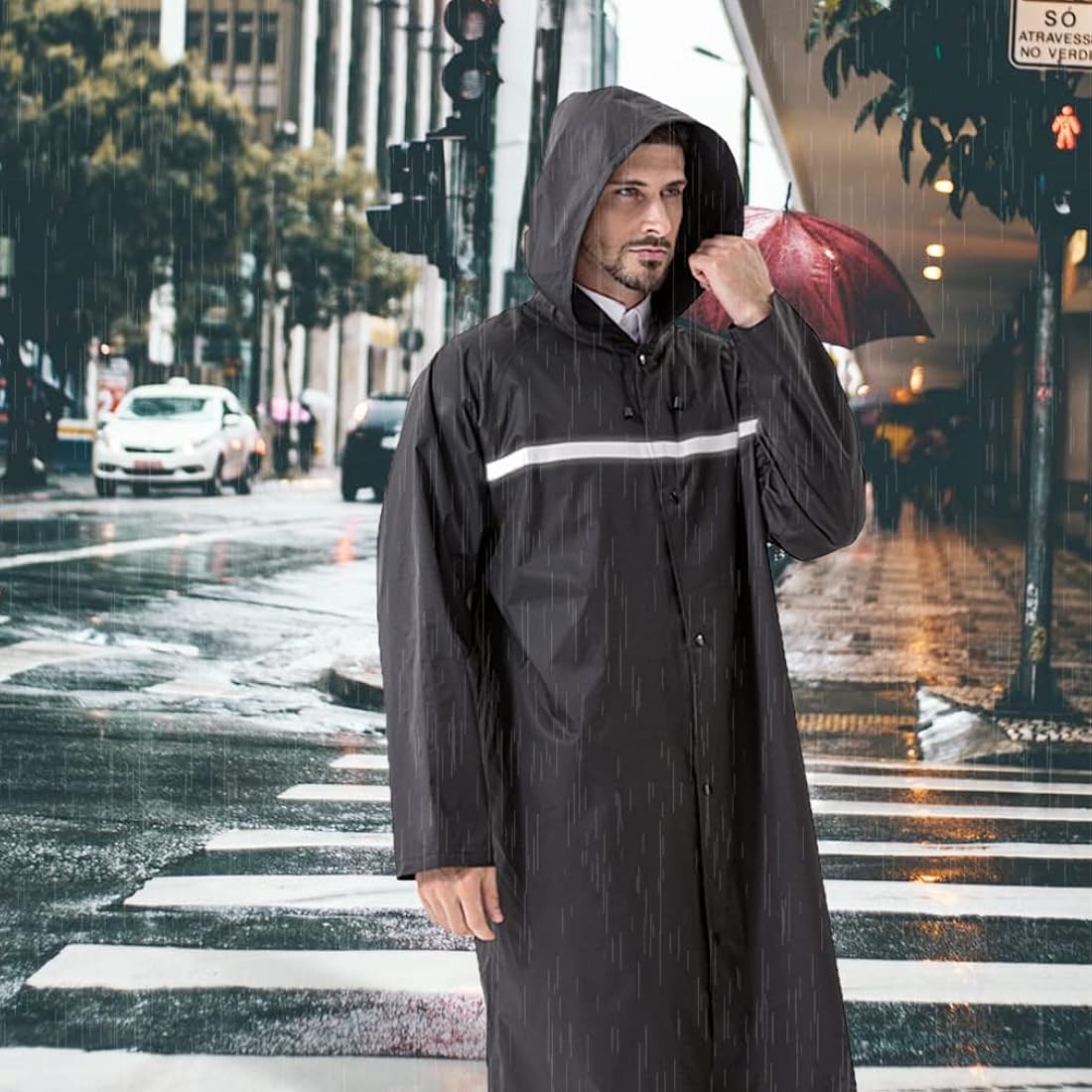 Child reflective safety raincoat