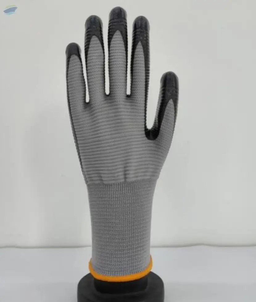 Polyester U3 Liner 13 G Flat Nitrile Gloves