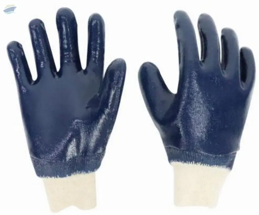 Cotton Jersay Flat Nitrile Industrial Glove