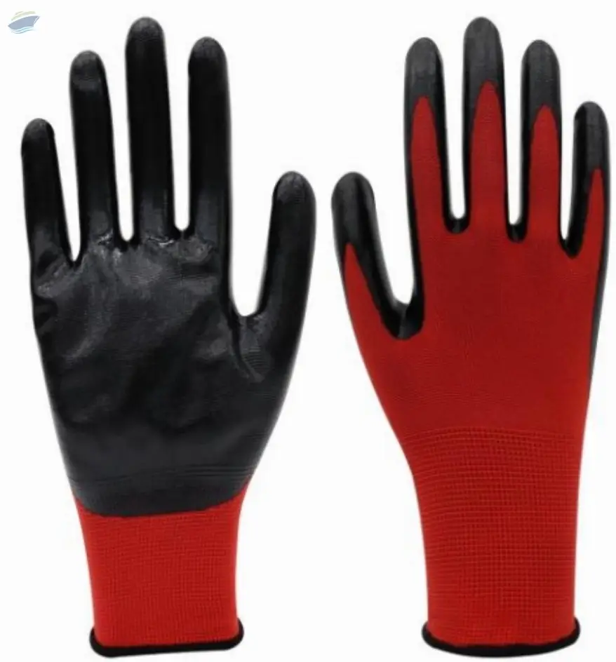 Polyester Flat Nitrile Industrial Glove