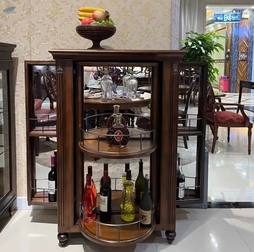 Solid wood wine cabinet classic showcase