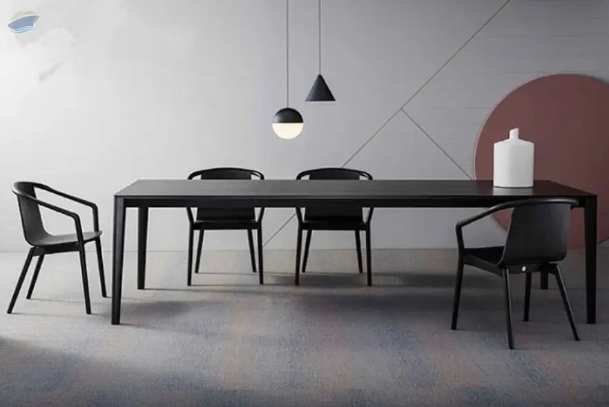 Desk solid wood table panel chair concise style