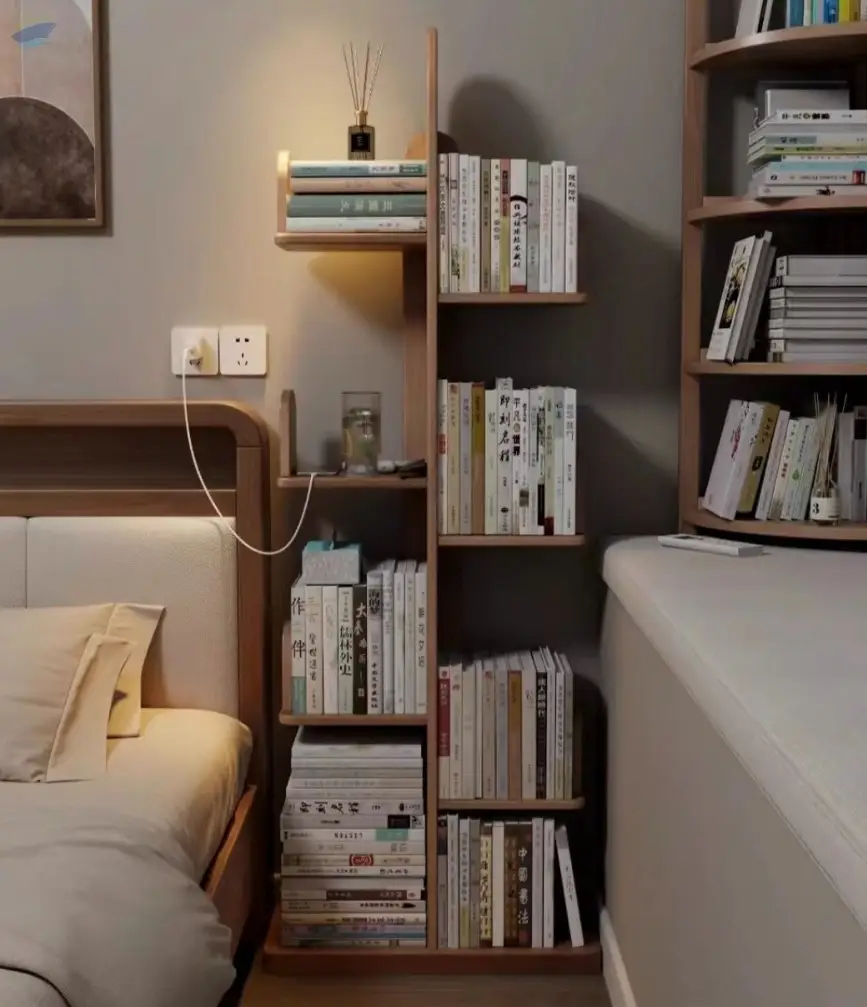 Solid Wood Bookcase Bookshelf Bedside