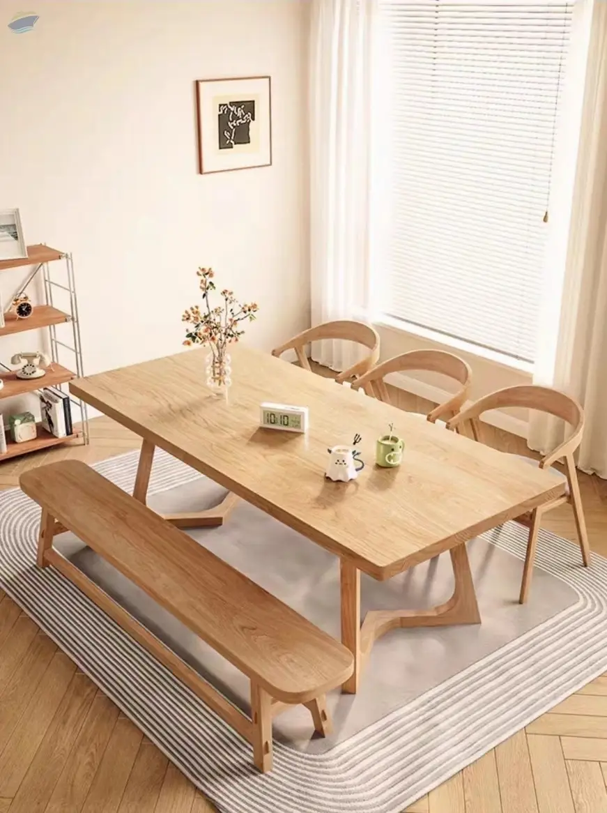 Solid wood varnish dining-table stool chairs