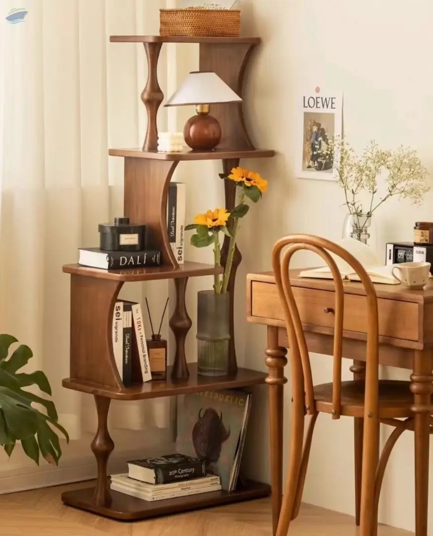 Solid Wood Curio Shelves Display Shelf Frame