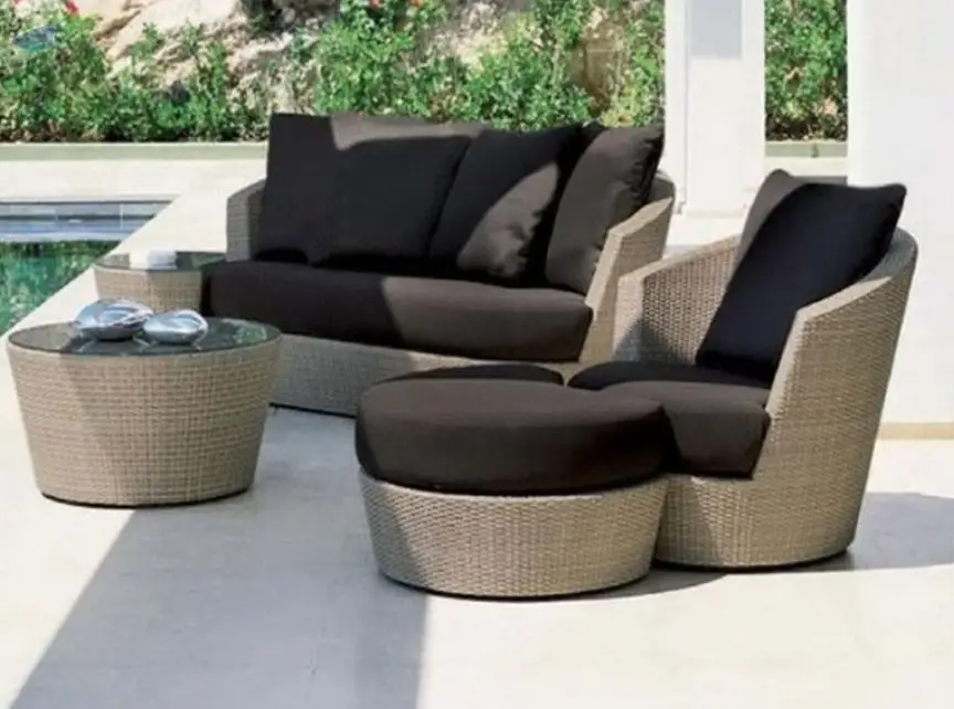 Rattan Wicker Sofa Set Garden Sofa Table Home