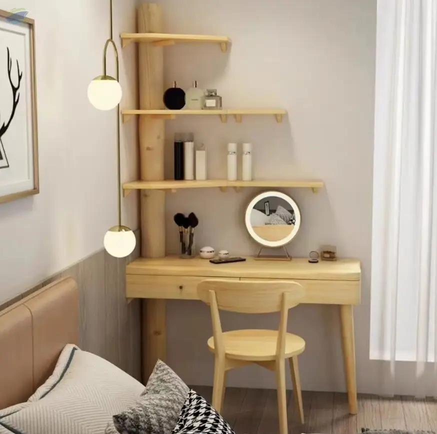 Solid Wood Dresser Table Shelf Bookshelf Stool