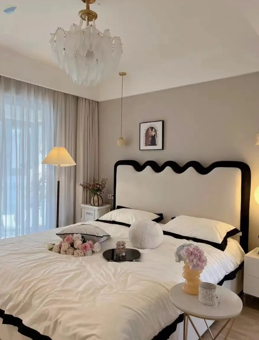 Home Fabrics Leather Bed Set Solid Wood Bed