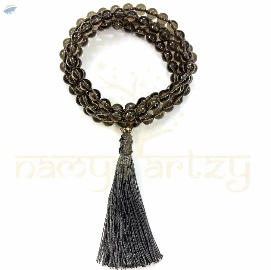 Smoky Quartz  Beads Mala 108 Knotted Mala