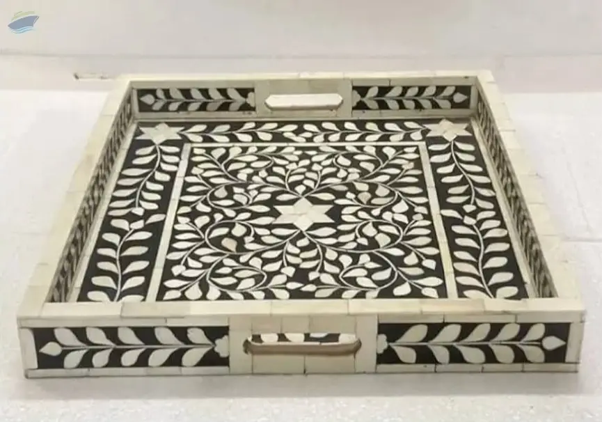Bone Inlay Serving Tray by Al Haseeb Impex