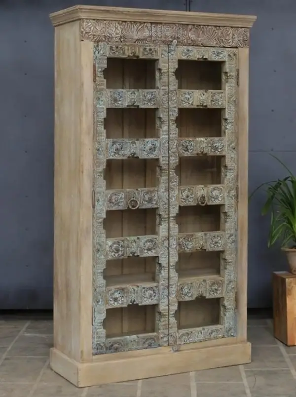 Carved wood bookshelfs