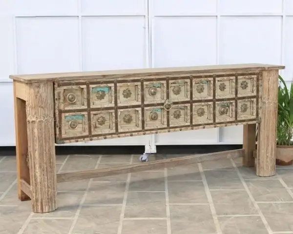 Carved Wood Side Table