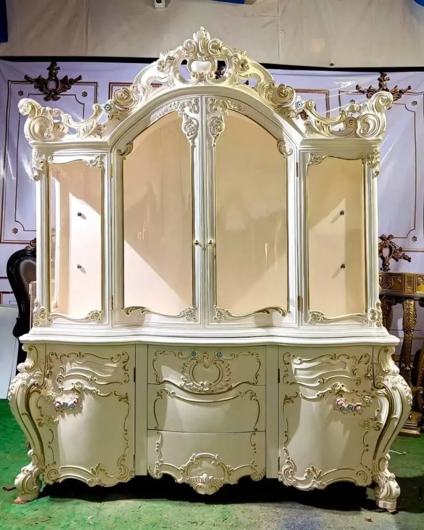 Carved Display and Crockery Cabinet