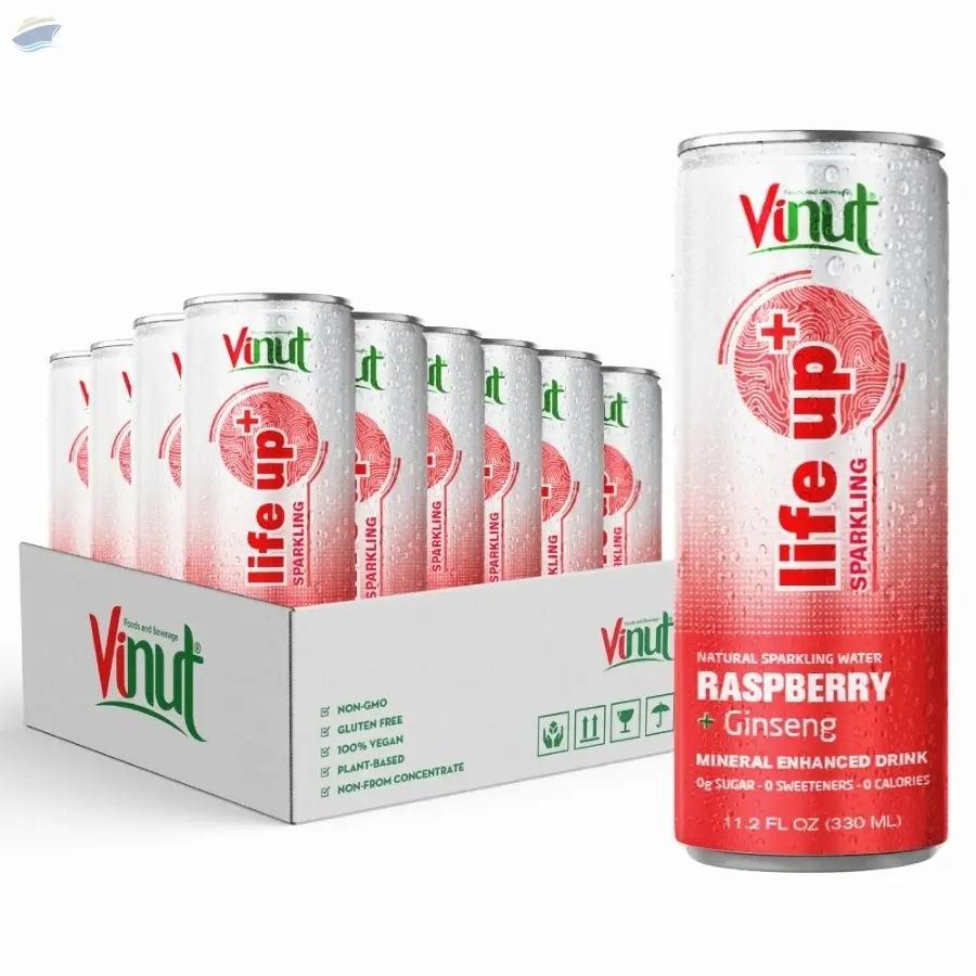 330ml Sparkling Water Rasberries & Ginseng