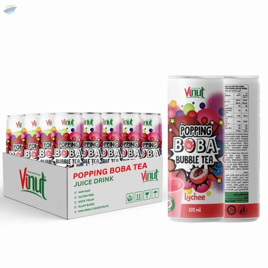 320ml Popping Boba Tea Lychee Juice