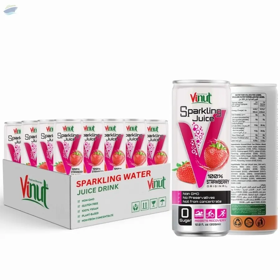 Strawberry Fruit Juice - 355ml Sparkling Water