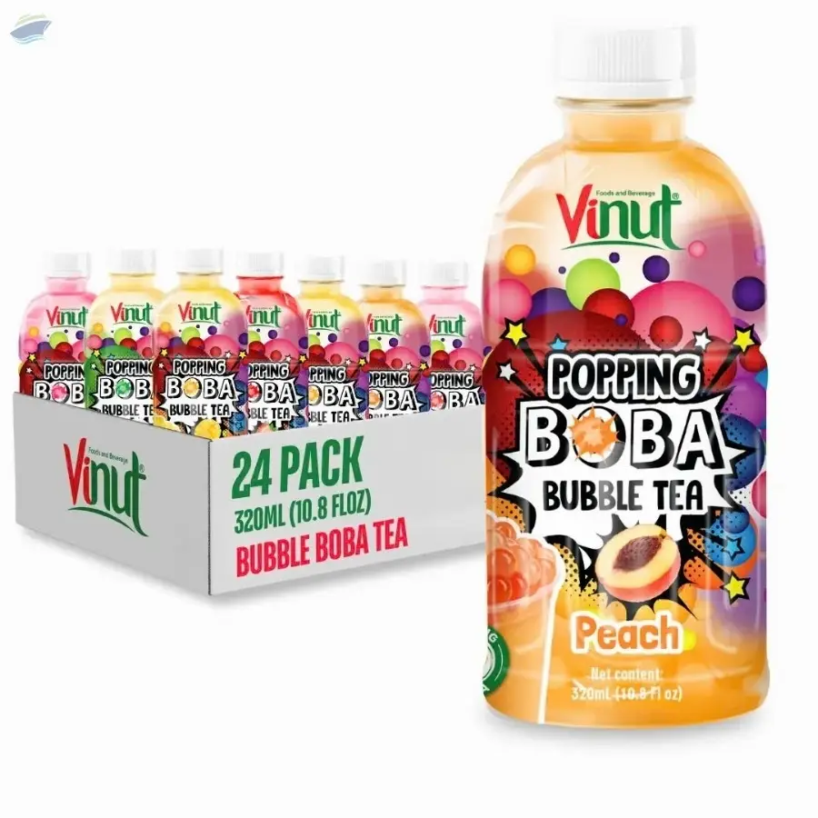 320ml Popping Boba Bubble Tea peach