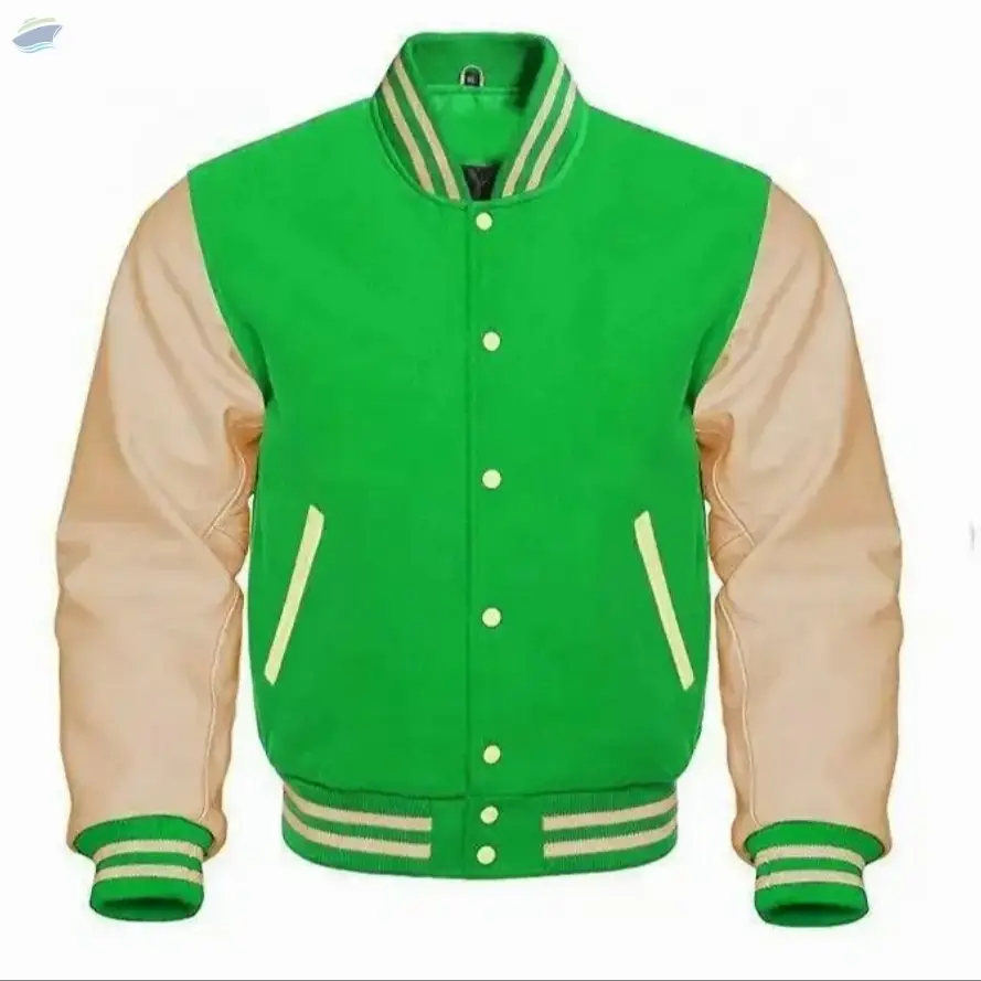 Two-Tone Snap Button Varsity  Jacket for Men by Maxpix Advertising