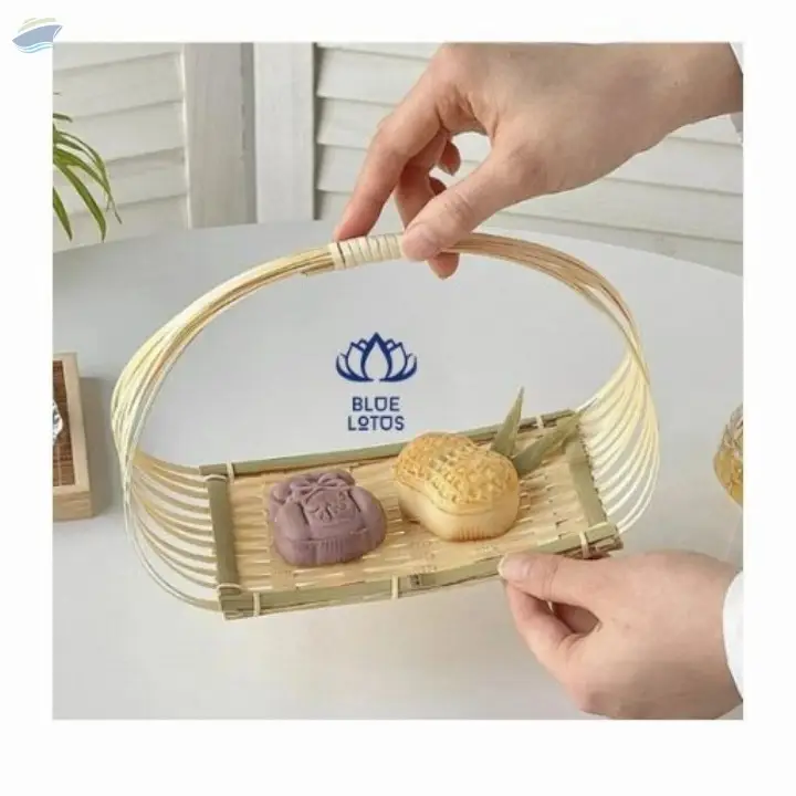 Bamboo Woven  Basket Tea Snack Pastry Trays