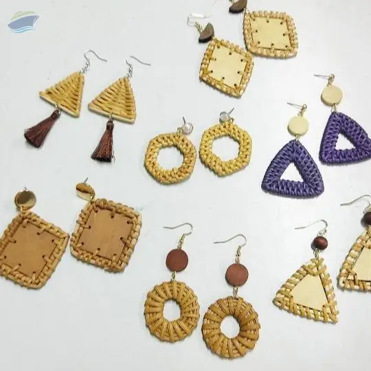 Vintage Rattan Earring Jewelry