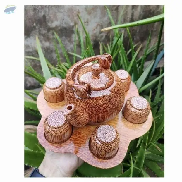Wooden Coconut Teacup Set