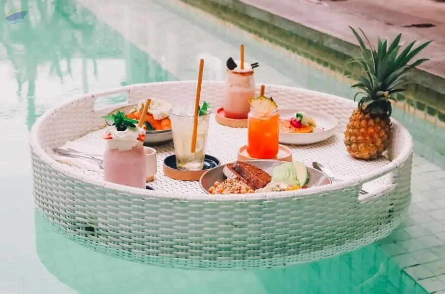 Rattan Pool Floating Breakfast Tray