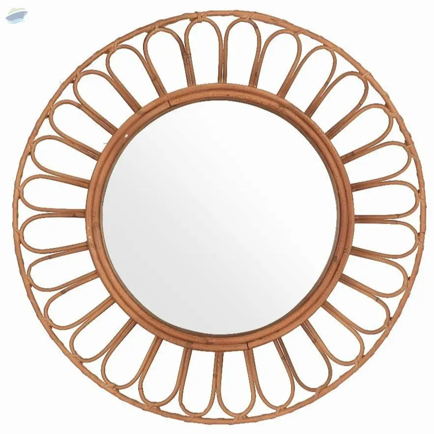 Wicker Rattan Mirror for Decoration