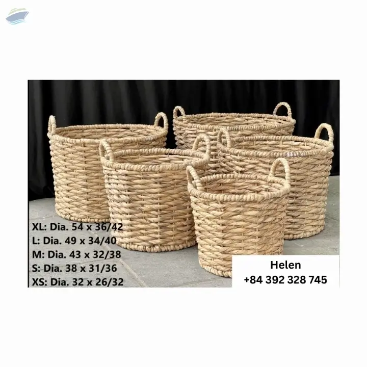 2024 New Design Water Hyacinth Storage Basket