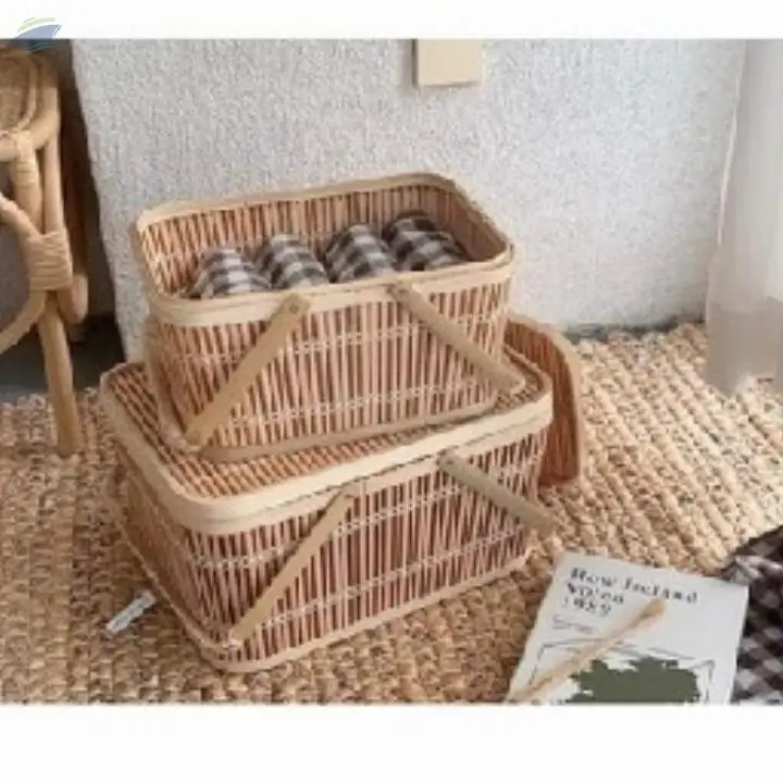VIntage Hand Craft Bamboo Basket for Decoration