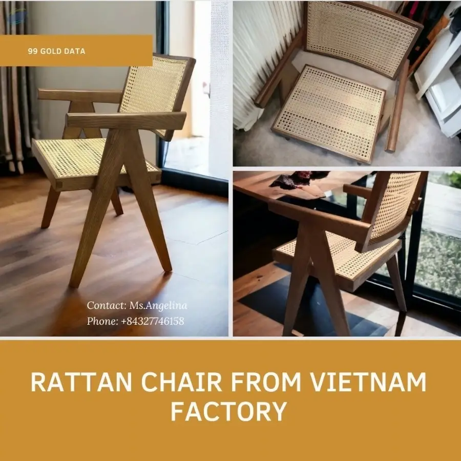 Teak Wood and Rattan Chair