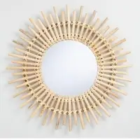 Rattan Woven Mirror Frame