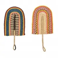 Seagrass Fan Woven Decor Colorful From Vietnam