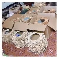 Rattan Mirror Sun Shaped Rattan Mirror