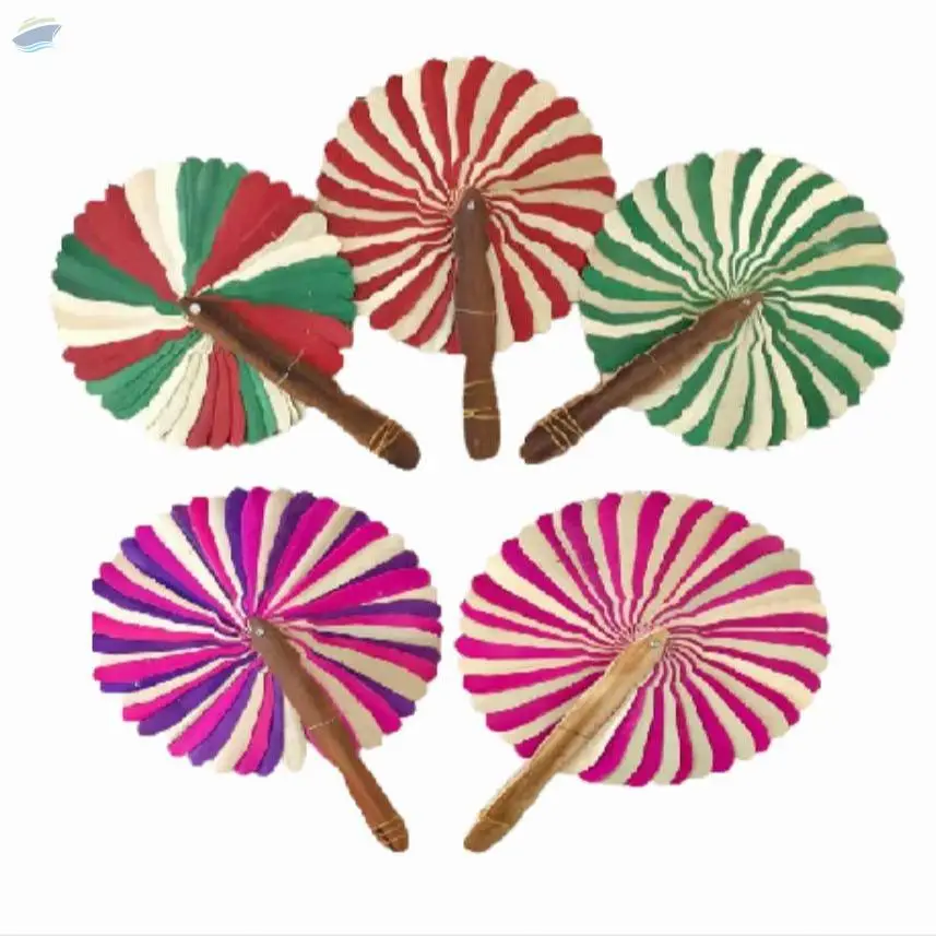Portable Colorful Hand Fan Bamboo Material