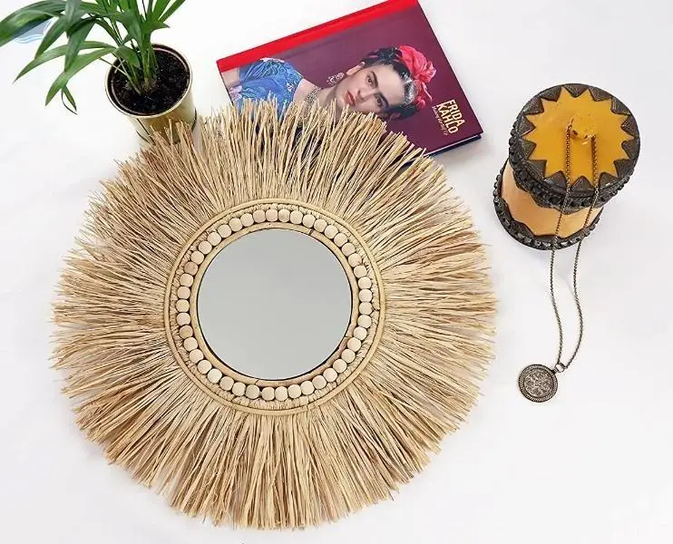 Japan Decor Seagrass Mirror