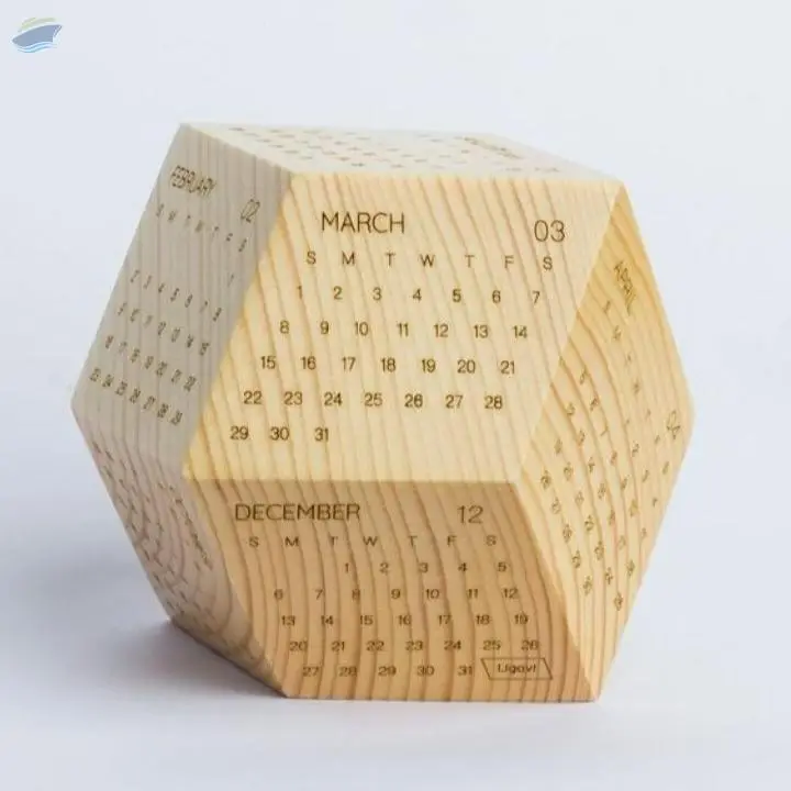 12 Monthly Sides Hexagon Calendar