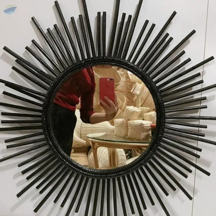 Rattan Mirror Wall
