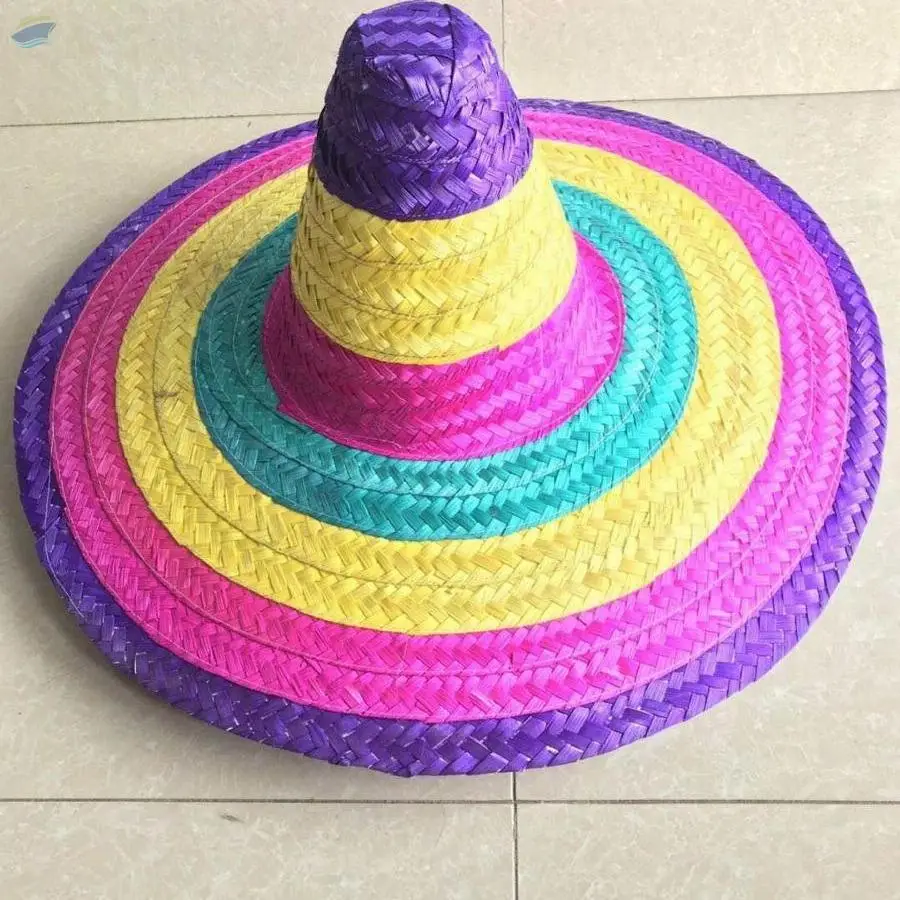 Multicolor Mexican Sombrero Straw Hat