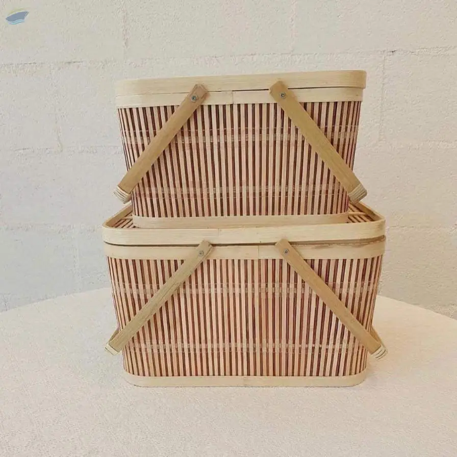 Vintage Bamboo Basket Box
